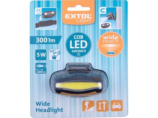 Čelovka širokoúhlá 300lm, 5W COB LED