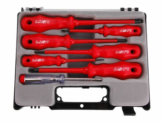 Šroubováky elektrikářské se zkoušečkou, sada 7ks, CrV, EXTOL PREMIUM