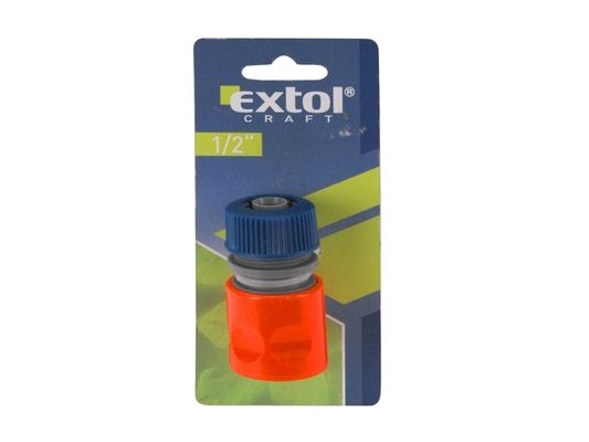 Rychlospojka na hadici, 1/2" STOP ventil, EXTOL CRAFT, oranžovo/modrá