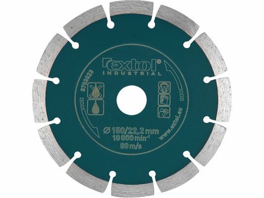 Kotúč diamantový rezný segmentový Grab Cut, 115x22,2mm, suché reaznie, EXTOL INDUSTRIAL