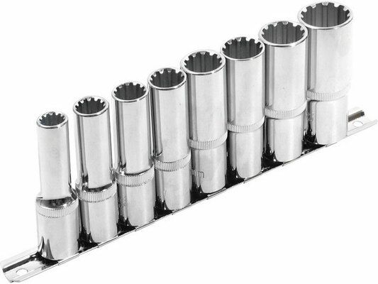 Hlavice nástrčné predĺžené, MULTI-LOCK, sada 8ks, CrV, EXTOL PREMIUM