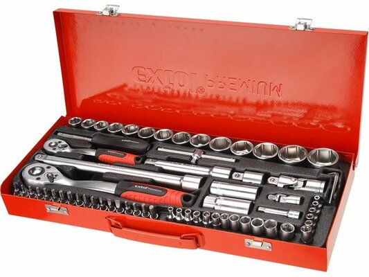 Hlavice nástrčné, sada 65ks, 1/4", 1/2", CrV, EXTOL PREMIUM