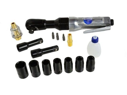 Pneumatická ráčna + nástavce 16 kusů, 1/2", 6,3 bar