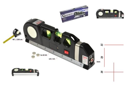 Laserová vodováha s metrem 2,5m