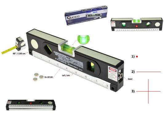 Laserová vodováha 1,5m, podsvětlená