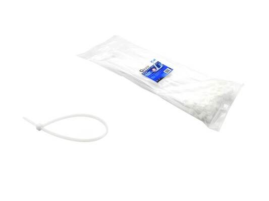 Stahovací pásky bílé s UV filtrem, 200x7.6mm, 100ks