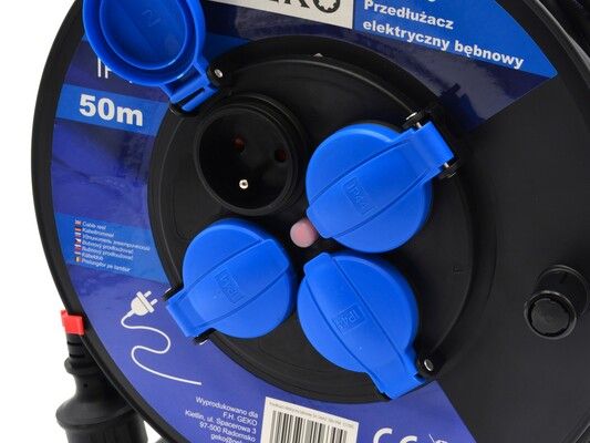 Kabel prodlužovací 3x1.5mm2, buben, 50m, IP44