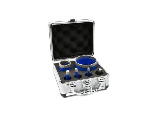 Korunkový vrták diamantový, sada 6ks, 6-68mm