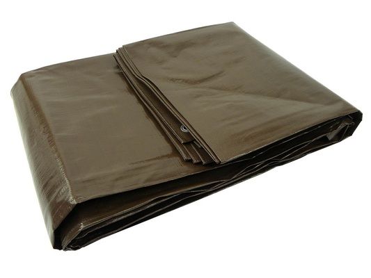 Plachta PP/PE nepromokavá extra silná, hnědá, 10x12m