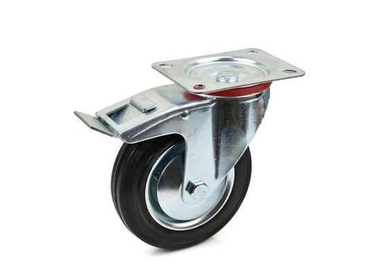 Náhradní otočné kolečko gumové s brzdou 160mm