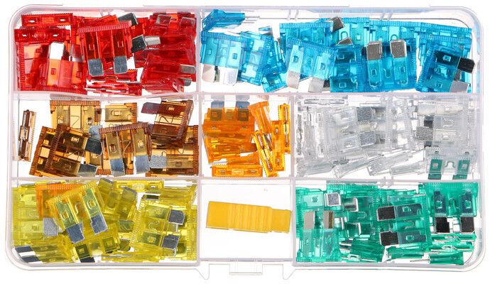 Sada nožových automobilových pojistek MECHANIC FUSE SET 1, 5-30A, 120ks