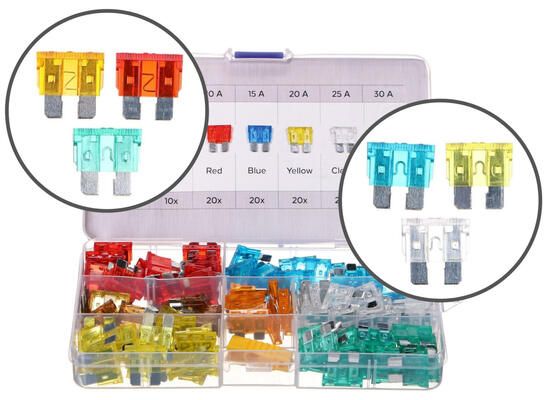 Sada nožových automobilových pojistek MECHANIC FUSE SET 1, 5-30A, 120ks