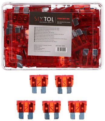 Sada nožových automobilových pojistek MECHANIC FUSE SET 10A, 100ks