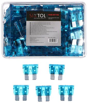 Sada nožových automobilových pojistek MECHANIC FUSE SET 15A, 100ks