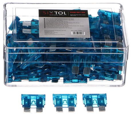 Sada nožových automobilových pojistek MECHANIC FUSE SET 15A, 100ks