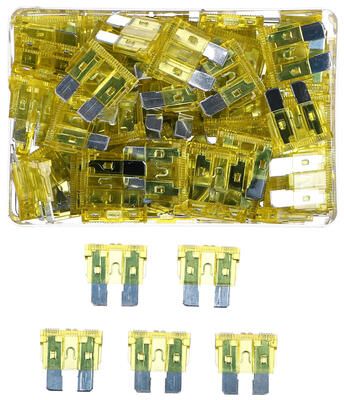 Sada nožových automobilových pojistek MECHANIC FUSE SET 20A, 100ks
