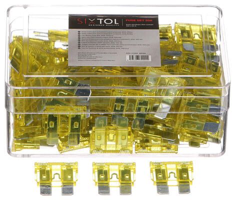 Sada nožových automobilových pojistek MECHANIC FUSE SET 20A, 100ks