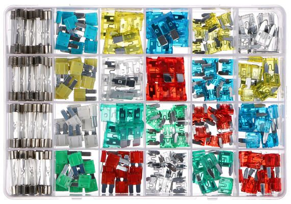 Sada nožových a skleněných automobilových pojistek MECHANIC FUSE SET 215