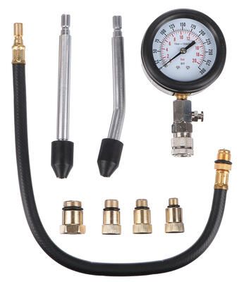 Sada pro testování komprese benzínových motorů MECHANIC ENGINE TESTER 8, 0-20bar, 8ks