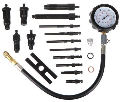 Sada pro testování komprese naftových motorů MECHANIC ENGINE TESTER 19, 0-70bar, 19ks