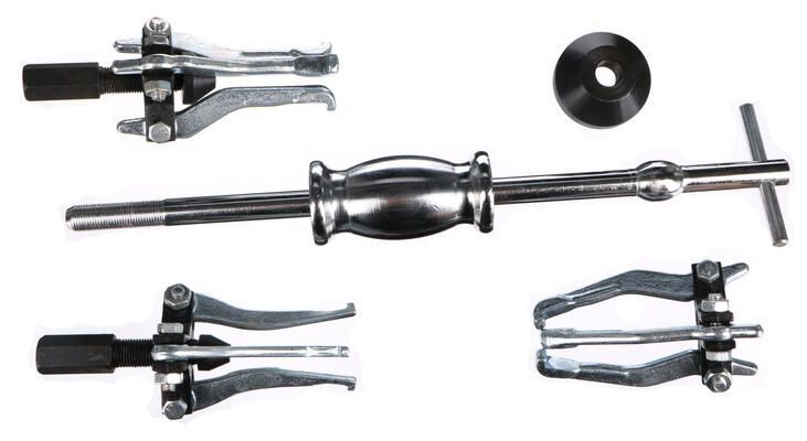 Sada 3-ramenných stahováků s rázovým kluzkým kladivem na ložiska MECHANIC PULLER SET 5