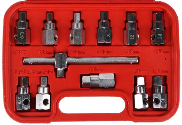 Sada na vypouštění oleje MECHANIC OIL DRAIN SET 12, Hex + čtyřhran, 12ks