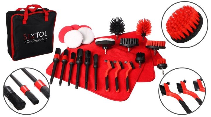 Multifunkční sada nástrojů pro čištění a mytí auta CAR DETAILING 33, 33ks  - bez krabice