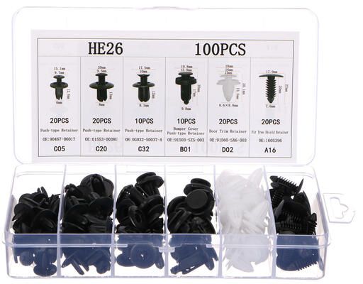 Sada spon, příchytek a kolíků pro čalounění vozidel MECHNIC TRIM CLIP SET 100