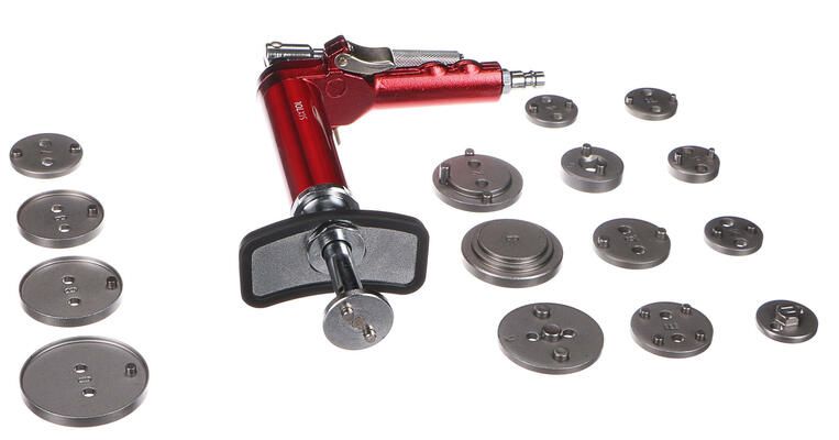 Pneumatický stlačovák brzdových pístů MECHANIC BRAKE SET PNEU 16, sada 16ks