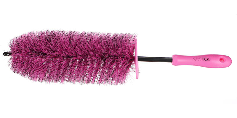 Kartáč na čištění ráfků kol auta CAR DETAILING TIRE BRUSH PINK