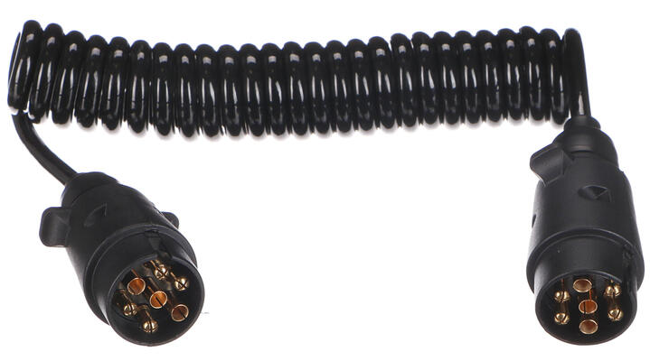 Propojovací spirálový kabel zástrčky tažného zařízení TRAILER CABLE 3, 7-7pin, 3m