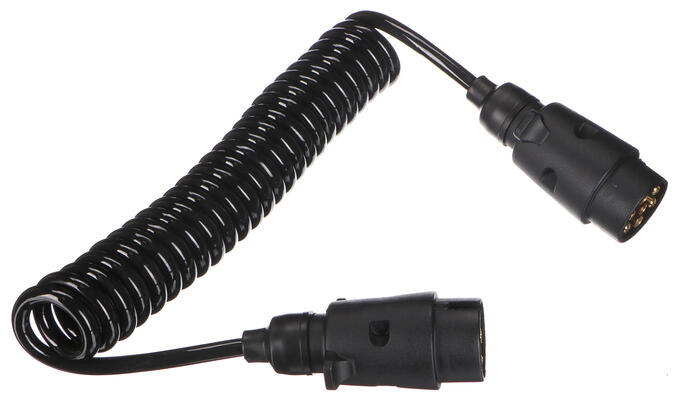 Propojovací spirálový kabel zástrčky tažného zařízení TRAILER CABLE 3, 7-7pin, 3m