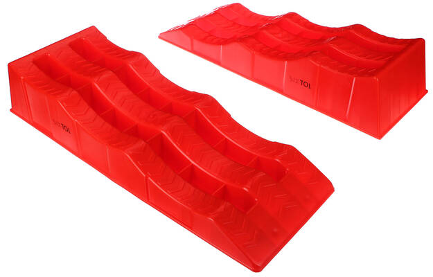Nájezdové rampy pro auto MECHANIC CAR RAMP 5T, 2ks, červená
