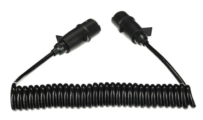 Propojovací spirálový kabel 7pin typ S TRAILER CABLE 10, plastová zástrčka, 24V, 3,5m