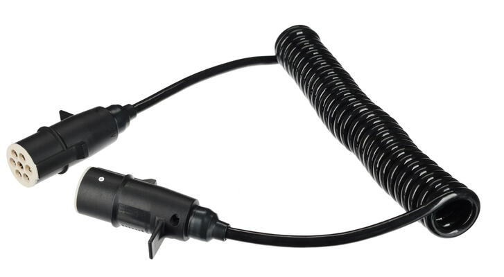 Propojovací spirálový kabel 7pin typ S TRAILER CABLE 10, plastová zástrčka, 24V, 3,5m