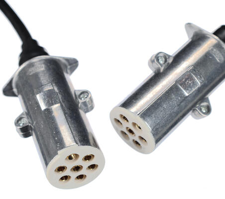 Propojovací spirálový kabel 7pin typ S TRAILER CABLE 12, kovová zástrčka, 24V, 3,5m