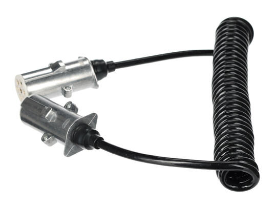 Propojovací spirálový kabel 7pin typ S TRAILER CABLE 12, kovová zástrčka, 24V, 3,5m