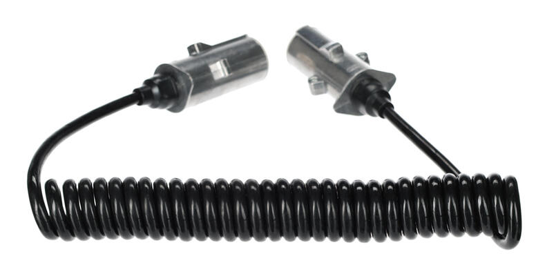 Propojovací spirálový kabel 7pin typ S TRAILER CABLE 12, kovová zástrčka, 24V, 3,5m