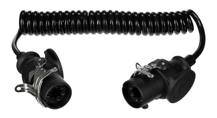 Propojovací spirálový EBS kabel 7pin TRAILER CABLE 14, 24V, 3,5m