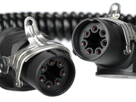 Propojovací spirálový EBS kabel 7pin TRAILER CABLE 14, 24V, 3,5m