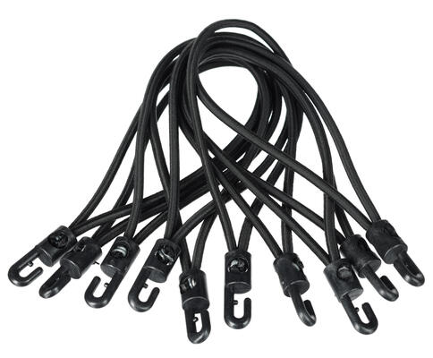 Sada upínacích gum s plastovým hákem CARGO CORD SET 2, 20cm, 10ks