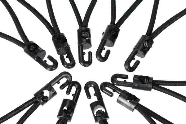 Sada upínacích gum s plastovým hákem CARGO CORD SET 2, 20cm, 10ks