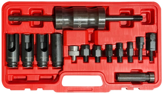 Sada na demontáž vstřikovačů s rázovým kluzným kladivem MECHANIC PULLER SET 1, 14 ks