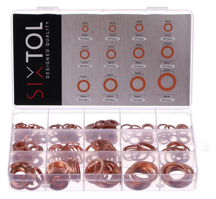 Sada měděných těsnících kroužků MECHANIC RING SET 2, M5–M20, 300 ks