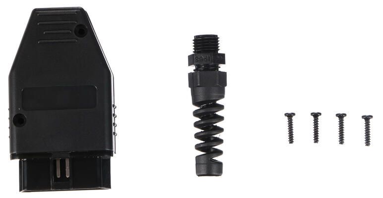 Zástrčka OBD-II s 16 piny pro montáž vlastního kabelu MECHANIC CABLE 29, černá
