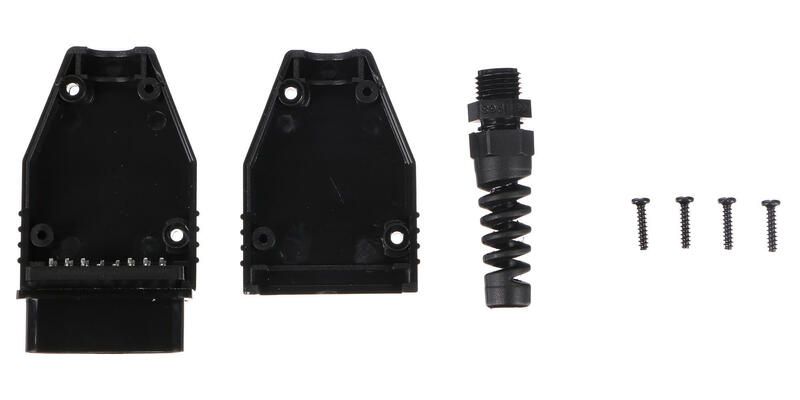 Zástrčka OBD-II s 16 piny pro montáž vlastního kabelu MECHANIC CABLE 29, černá
