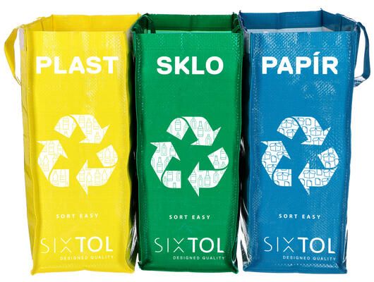 Tašky na tříděný odpad SORT EASY 3 SLIM, 18x30x40 cm, 3 x 22 l, 3 ks