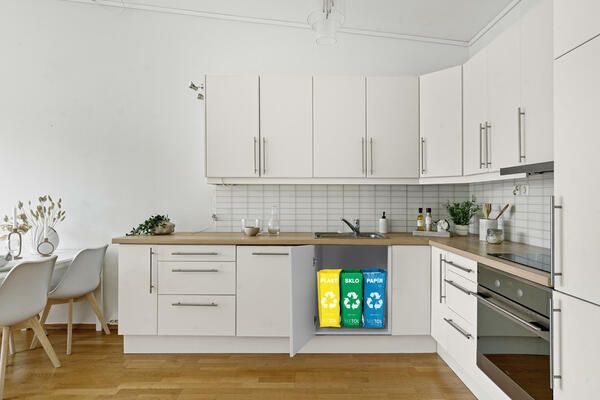 Tašky na tříděný odpad SORT EASY 3 SLIM, 18x30x40 cm, 3 x 22 l, 3 ks