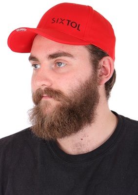 Kšiltovka s LED světlem B-CAP 25lm, nabíjecí, USB, univerzální velikost, červená