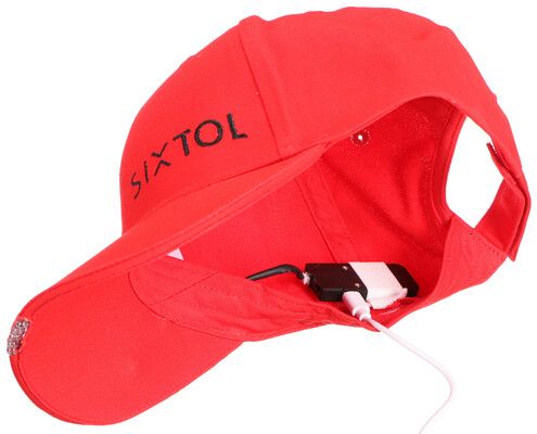 Kšiltovka s LED světlem B-CAP 25lm, nabíjecí, USB, univerzální velikost, červená